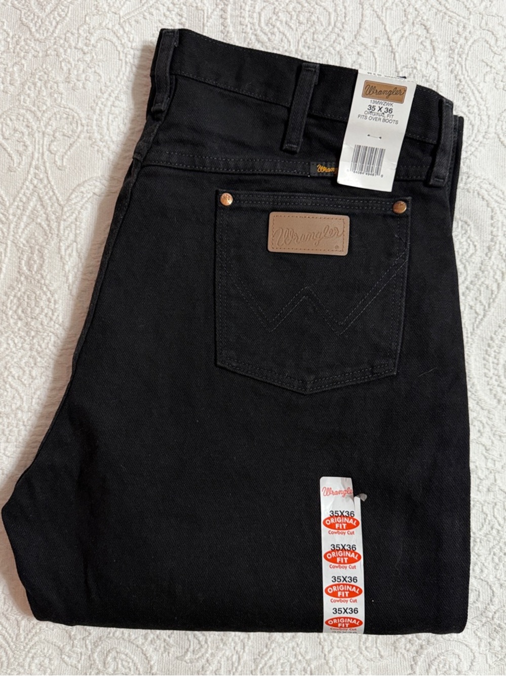 NWT Wrangler Jeans Size 35X36 Cowboy Cut Black Jeans 13MWZWK